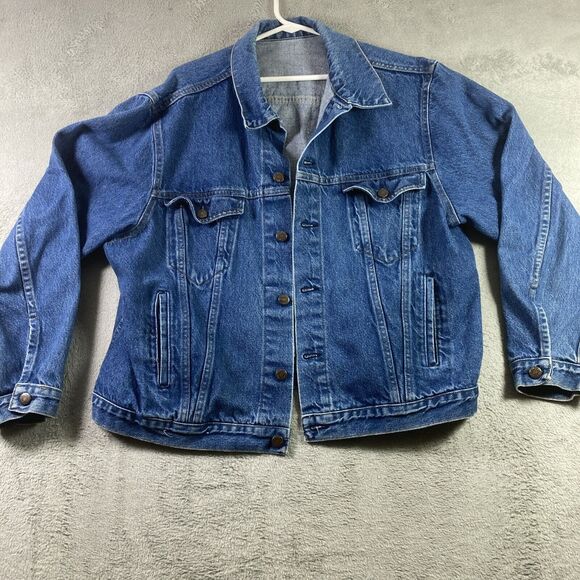 Vintage Bristol Blues Denim Jacket Adult XL Blue Jean Button Up Pockets USA Made